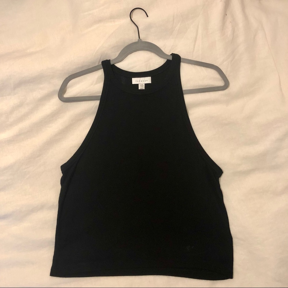 Topshop Black High Neck Tank